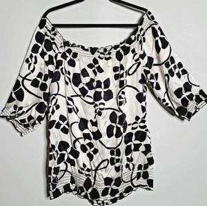 Black and white off the shoulder top